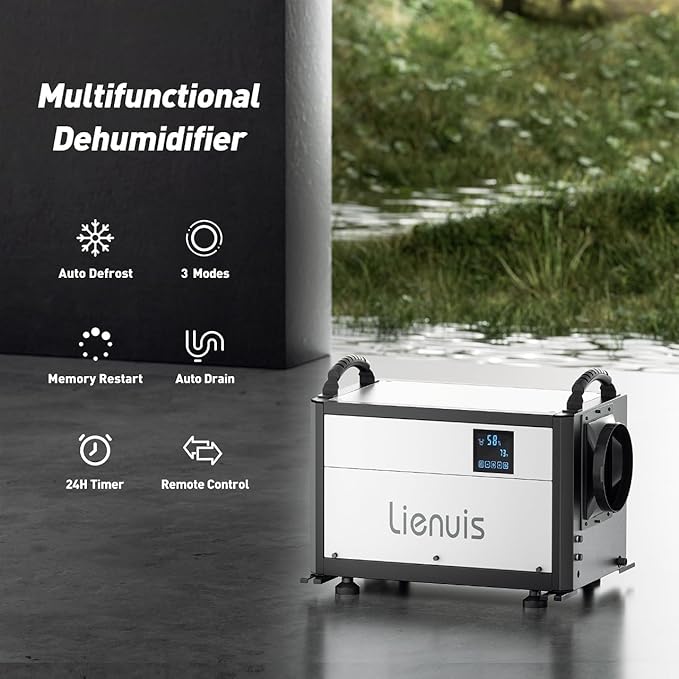 Crawl Space Dehumidifier with Drain Hose, 110 Pint Commercial Dehumidifier for Crawlspaces& Basement, Water Damage Restoration up to 1300 Sq Ft, Detachable Controller & Cable - Image 4
