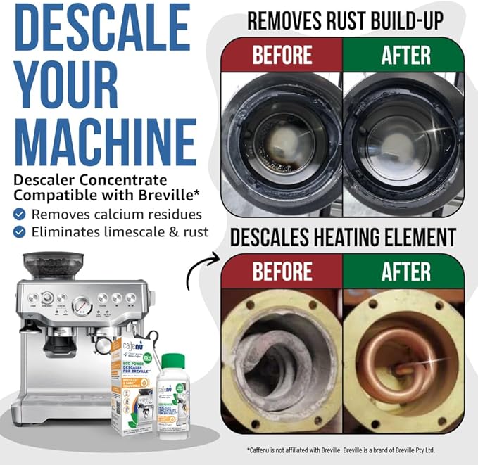 Breville Compatible Descaling Solution. Bottle of Descaler Solution. Descaling Kit Removes Limescale For Hotter Coffee. 2 Uses Descaler For Breville Coffee Machines. - Image 2