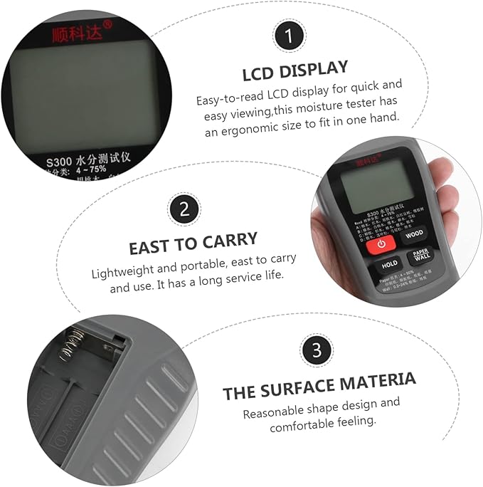 Angoily 2pcs Humidity for Plants Wood Moisture Digital Hygrometer Moisture Reader for Potted Plants Paper Lightweight and Portable - Image 2