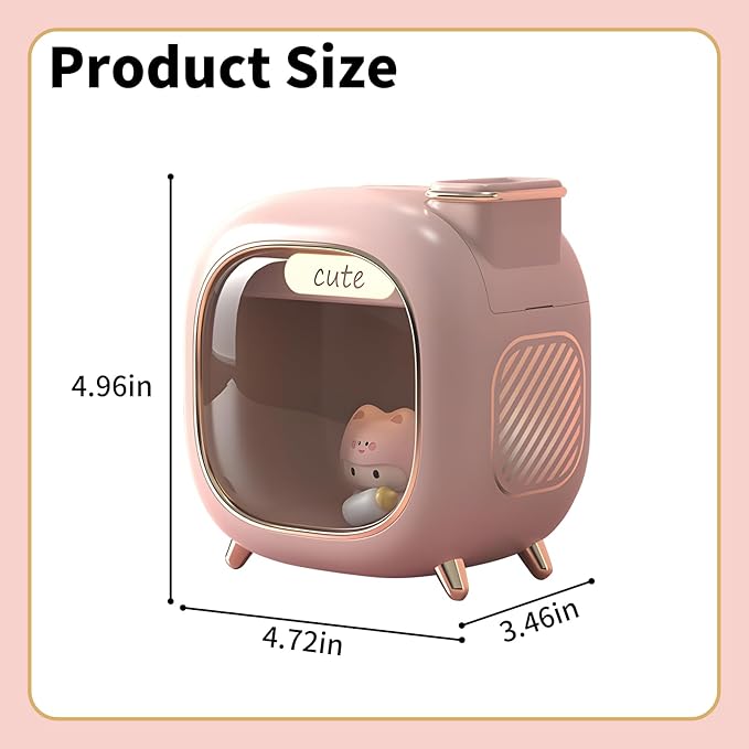 Cute Pet Humidifier, 13.5oz Creative TV Humidifier, USB Plug in Use, Desktop Silent Spray, High Appearance Level Gifts (Pink) - Image 2