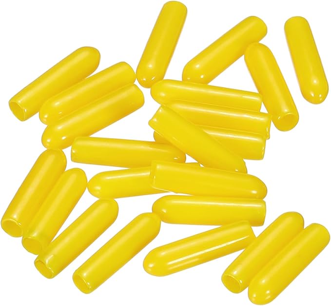 uxcell 20pcs Rubber End Caps 3mm(1/8") ID Vinyl PVC Round Tube Bolt Cap Cover Screw Thread Protectors Yellow - Image 4