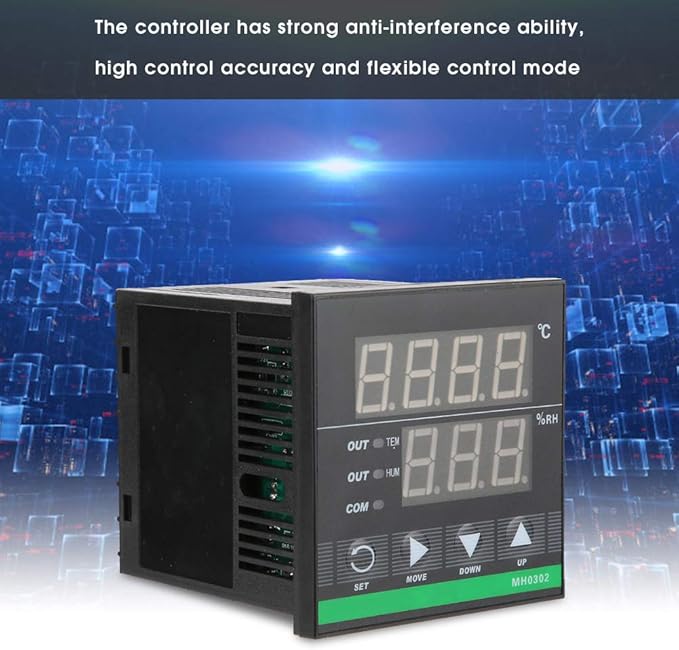 MH0302 Digital Temperature Humidity Controller High Precision Panel Mounted Sensor with LED Display for Industrial Agricultural and Depot Control 72x72mm - Image 2