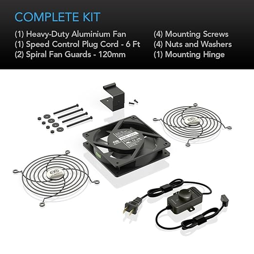 AC Infinity AXIAL S1225, 120mm Muffin Fan with Speed Controller, UL-Certified for Doorway, Room to Room, Wood Stove, Fireplace, Circulation Projects - Image 5
