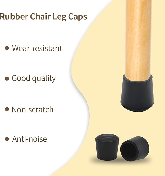 Flyshop 1-3/8", 35mm Round Chair Leg Caps, Furniture Table Feet Covers Floor Protectors, Anti-Skid Durable Thick Rubber Leg Tips, Round, 8 Pack - Image 7