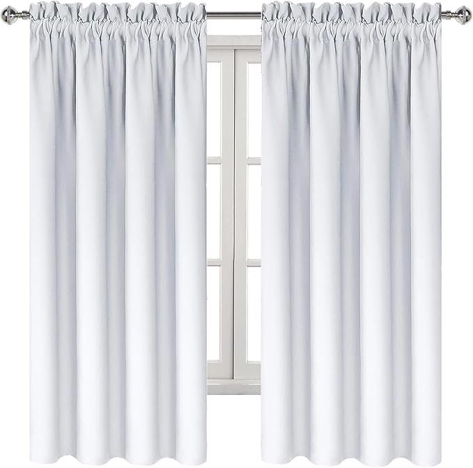 DWCN White Room Darkening Blackout Curtains - Thermal Insulated Privacy Energy Saving Window Curtain Drapes 52 x 63 inch Length, Set of 2 Bedroom Living Room Curtains - Image 9