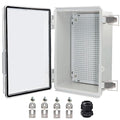 Waterproof Electrical Box, IP67 Junction Box Stainless Steel Latch Hinged Clear Cover Project Enclosure with Wall Bracket 11.1"x7.5"x5.5" by YETLEBOX