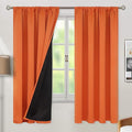 BGment Burnt Orange 100% Blackout Curtains for Bedroom, Fall Full Room Darkening Noise Reducing Living Room Curtains 72 Inch Length, Thermal Insulated Rod Pocket Window Drapes 2 Panels, 42 Inch Wide by BGment