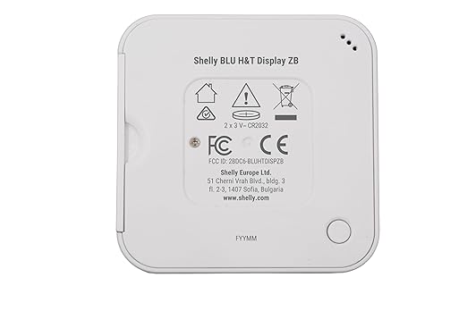 Shelly BLU H&T Display ZB Black, Bluetooth & Zigbee Operated Temperature & Humidity Levels Sensor, E-Paper Display, Home Assistant, Alexa, Google Home, Real-Time Monitoring, Long-Life Battery - Image 3