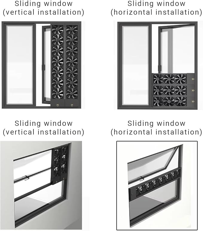 Vertical Window Exhaust Fan, Adjustable Speed - Retractable Sliding Window Easy Tool-Free Installation, for Bedroom Kitchen Office, Alternative to AC Fan and Household Fans(1.14-1.31FT) - Image 3