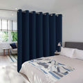 NICETOWN Room Separating Divider, Room Divider Curtain Screen Partition, Function Thermal Blackout Noise Reducing Curtain, Sliding Door Insulated Curtain for Patio, Navy, 8.3ft Wide x 9ft Long by NICETOWN