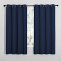 NICETOWN Blackout Curtain Panels for Bedroom, Navy, 2 Panels, W55 x L57-inch, Grey, Thermal Insulated Grommet Top Blackout Draperies and Drapes for Basement by NICETOWN