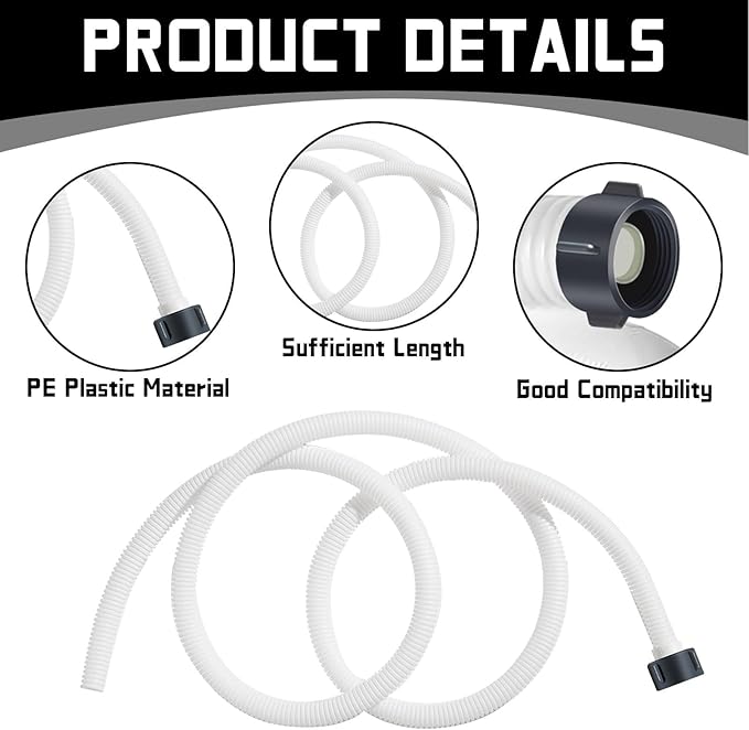 Dehumidifier Drain Hose 3/4 Inches FHT Connection with Rust-Resistant PE Connectors Cuttable Drainage Pipe Replacement Hose for Most Brand of Dehumidifiers, 20 Feet White - Image 3