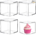 Acrylic Box Clear Display Boxes with Lids 4.73x4.73x4.73Inch Plastic Square Containers, Decorative Boxes Large Acrylic Storage Boxes for Collectibles,Wedding, Valentine's Day Party, Treats, Jewelry by LOVPLAY