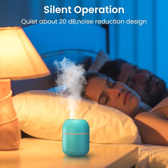 Portable Small Humidifier, WUTAER USB Personal Desktop Humidifier for Car, Office Room, Bedroom, Auto Shut-Off, 2 Mist Modes, Super Quiet(220ml, Green) - Image 4
