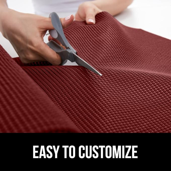 GORILLA GRIP powerGRIP Drawer Shelf and Cabinet Liner, Thick Strong Hold, Non-Adhesive Liners Protect Kitchen Cabinets and Cupboard, Bathroom Drawers, Easy Install, Breathable Mat, 17.5" x20', Red - Image 6