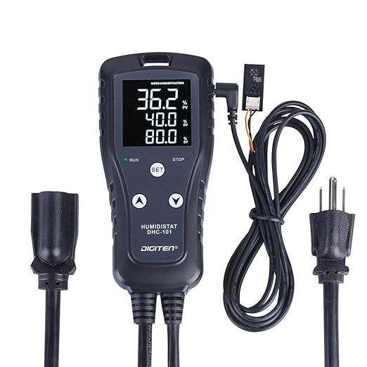 DIGITEN Digital Humidity Controller Humidistat Pre-Wired Plug Simple-Stage AC 110V -240V with High Accuracy Humidity Sensor for Dehumidifier Humidifier Reptiles Greenhouse Exhaust Fan Fermentation by DIGITEN