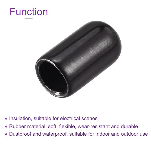 DMiotech 100 Pack 7mm ID Black Screw Thread Protectors Rubber End Caps Bolt Covers for Screw Bolt Furniture Pipe - Image 5