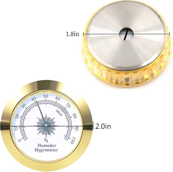 Cigar Hygrometer - High Precision Adjustable 2 Inch Hygrometer Thermometer for Cigar Humidor | Cabinet | Jars | Guitar - Image 3