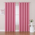 ChrisDowa Blackout Curtains 70 inches Wide for Bedroom - 2 Panels Set Extra Wide Grommet Thermal Insulated Room Darkening Curtains for Living Room (Pink, 70 x 84 Inch) by ChrisDowa