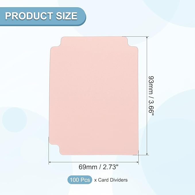 PATIKIL Trading Card Dividers, 100 Pcs Index Card Football Card Sorter Storage Boxes Organizer Tray Accessories for Sports Game Baseball Card, Pink - Image 2
