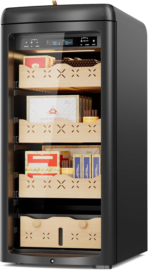 115L Intelligent Temperature & Humidity Adjustable Electronic Cabinet, 900 Counts Large Capacity, Digital LCD Display,Stainless Steel Lockable Cabinet by Mirfee