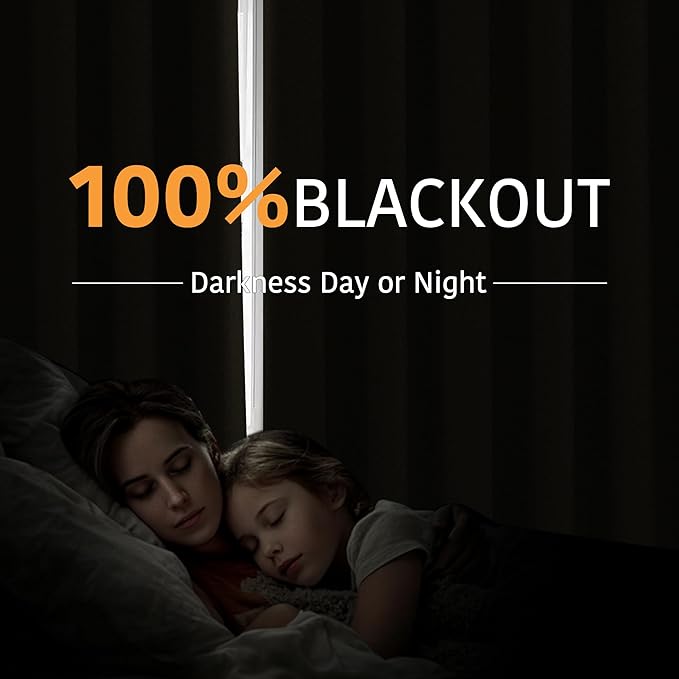 RYB HOME Extra Long 100% Blackout Room Divider Curtains for Bedroom 108 Inch Long, Extra Wide Privacy Sliding Door Blinds for Patio/Living Room/Dining, 1 Panel, W100 x L108, Beige - Image 3