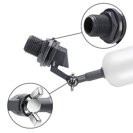 meekoo Float Ball Valve, 1.57 Inch Male Automatic Fill Feed Humidifier Tank Water with Adjustable Arm for Ponds, Livestock Water Trough, Aquariums, Aquaculture, Hydroponics and Reservoir(10 Pack) - Image 4