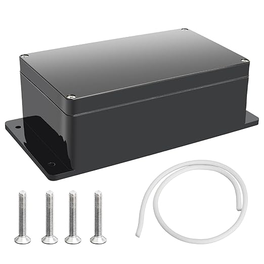 Electronic Project Box, IP65 Waterproof Dustproof ABS Plastic Junction Box- Indoor and Outdoor Electronics Cable Electrical Project Boxes (7.79 x 4.72 x 2.95 inch), Black by Motroce