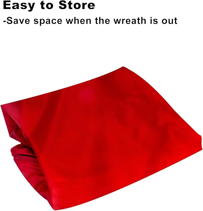 Christmas Wreath Storage Bag 36inch -Large Christmas Wreath Storage Container-Durable Oxford Fabric, Dual Zippered, Easy to Slip the Wreath in & Out, Protect Wreath Garlands from Dust -Red, Pack of 2 - Image 8