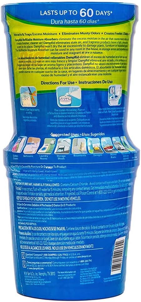 DampRid Pure Linen Refillable Moisture Absorber - 10.5oz cups - 2 pack – Traps Moisture for Fresher, Cleaner Air - Image 3