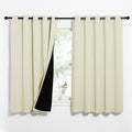 NICETOWN Living Room Completely Shaded Draperies, Privacy Protection & Noise Reducing Ring Top Drapes, Black Lined Insulated Window Treatment Curtain Panels (Beige, 2 Pieces, W62 x L63) by NICETOWN