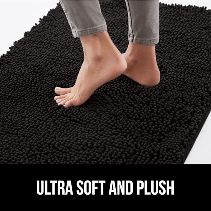GORILLA GRIP SOAKSTOPPER Dog Door Mat, 36x24 Machine Washable Rug Absorbent Doormat Captures Moisture Mud Dirt, Quick Dry Soft Chenille Entryway Rugs Indoor Entrance Mats for Dog Paws, Black - Image 8