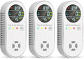 Carbon Monoxide Detectors & Natural Gas Detector, 4-in-1 Carbon Monoxide Detectors Plug in, Gas Leak Detector with Dual Alarms, Temperature & Humidity Sensor for Home, RV, White, 3 Packs by VilfeLLC