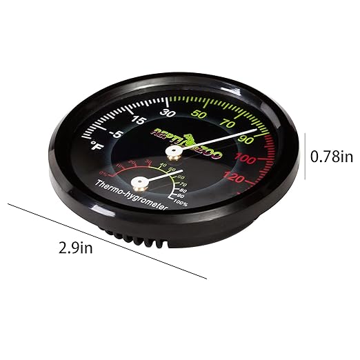REPTI ZOO Reptile Terrarium Thermometer Hygrometer Dual Gauges Pet Rearing Box Reptile Thermometer and Humidity Gauge - Image 3