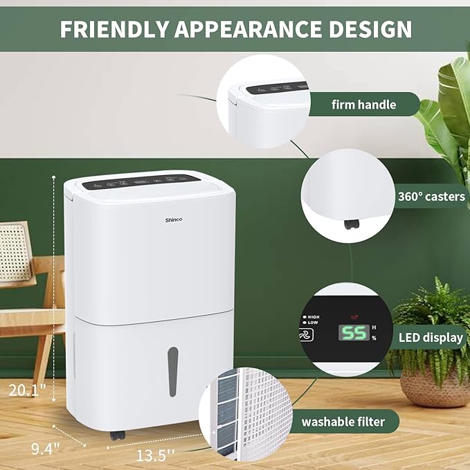 120 Pints Energy Star Dehumidifier with Drain Hose and WIFI for Large Spaces up to 6,000 Sq.Ft, Auto Defrost & Continuous Drainage - Ideal for Home Basements, Bathroom, and Bedroom - Image 7
