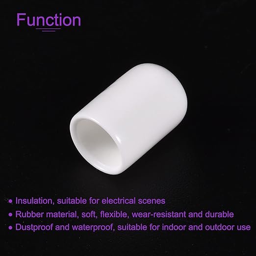 DMiotech 100 Pack 9mm ID White Screw Thread Protectors Rubber End Caps Bolt Covers for Screw Bolt Furniture Pipe - Image 5