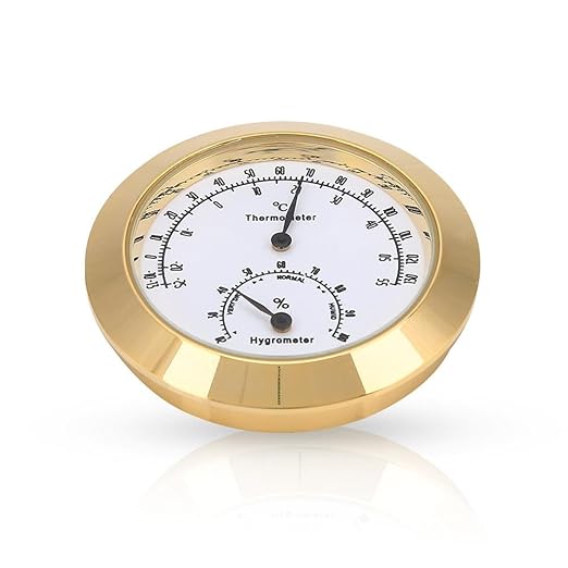 Guitar Violin Thermometer Hygrometer, Alloy Meter Temperature and Humidity Meter Thermometer for Violin Guitar Case Instrument Care (Gold) - Image 5