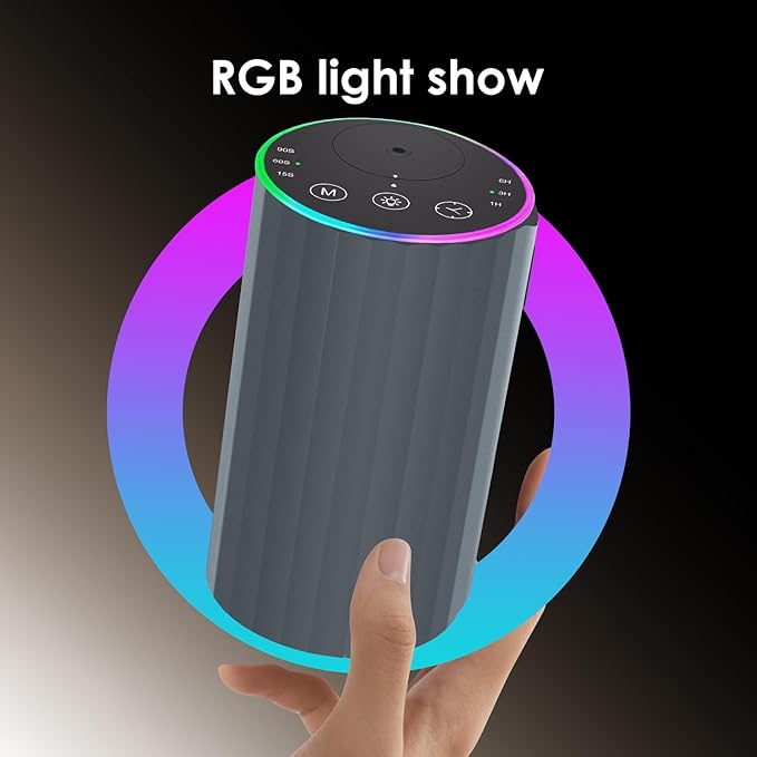 Waterless Essential Oil Diffuser, Battery Powered Mini Scent Air Machine, Aromatherapy Mist Diffuser for Home Room Car Office (Grey) - Image 4