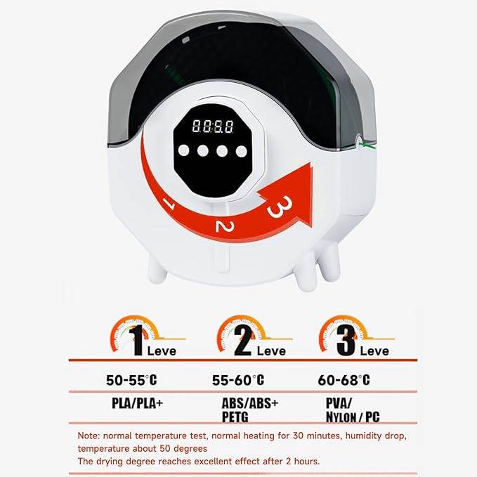 Kingroon Filament Dryer Box Upgraded 360° Heating with Fan 1KG 3D Printer Filament Dryer Filament Dry Box for 1.75mm/2.85mm/3.00mm PLA, ABS, PETG, TPU,ePA-CF, ePA-GF, and PC - Image 8