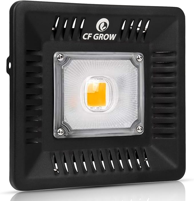 Waterproof 100W LED Grow Light Full Spectrum, CFGROW 3500K White COB LED Grow Light, Natural Heat Dissipation Without Noise, Suitable for Plants All Growing Stage Indoor or Outdoor. by CFGROW