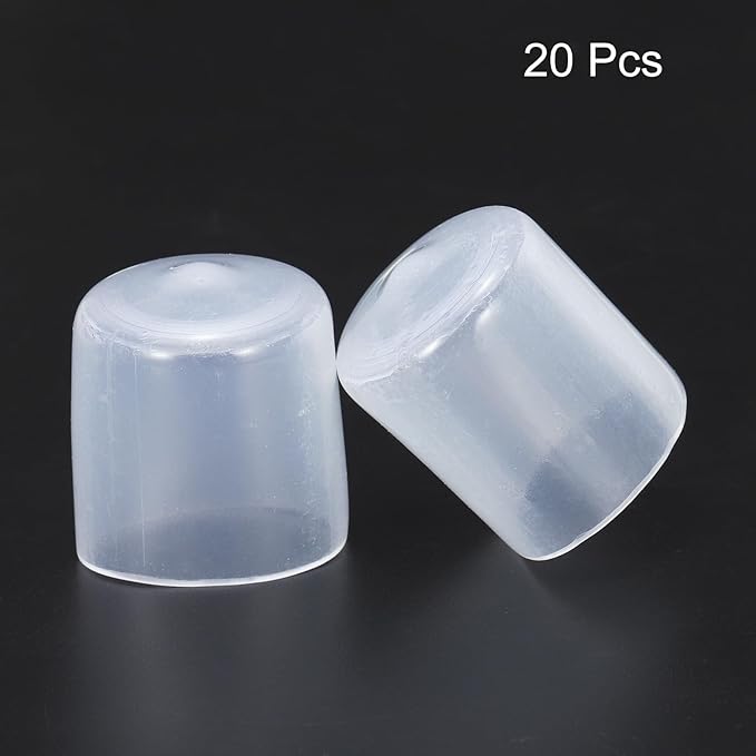 uxcell 20pcs Rubber End Caps 22mm(7/8") ID Vinyl PVC Round Tube Bolt Cap Cover Screw Thread Protectors Clear - Image 2