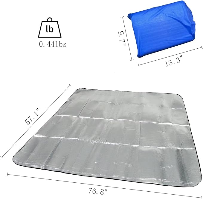 Wind Tour Outdoor Double-Sided Moisture-Proof Aluminum Foil Foam Pad Waterproof and Insulating Foil Mat Picnic Mat Camping Mat for Beach Tent and Camping - Image 3