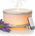 20-Hour Long-Lasting Aromatherapy, 500ML Large Essential Oil Diffuser: Ultrasonic Cool Mist Humidifier with Remote Control, 7 Color Lights, Timer, Auto-Off for Home/Bedroom/Yoga (Minimalist White) by YOUENKITY