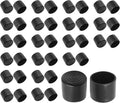 40 Pcs Round Rubber Furniture Leg Caps, 7/8"(22mm) Vinyl Flexible Chair Leg Floor Protectors/Covers Plastic End Caps for Patio/Indoor Furniture Leg Caps Railing (Black) by Bonsicoky