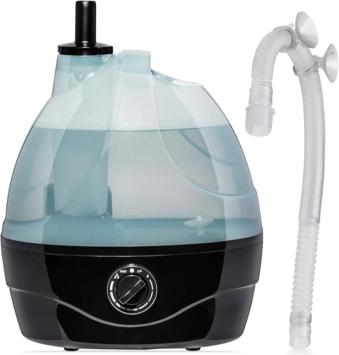 Evergreen Pet Supplies Reptile Fogger & Humidifier - Adjustable Fog Output for Mini Terrarium Fogger - 2 L Tank with Auto Shut-Off for Tortoise Humidifier - 2 L, Black/Clear by EvergreenPetSupplies
