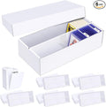 Trading Card Storage Box 6 Pack–1600 Count Cardboard Organizer with Dividers for MTG, TCG, Sports, Toploader by Leyzan
