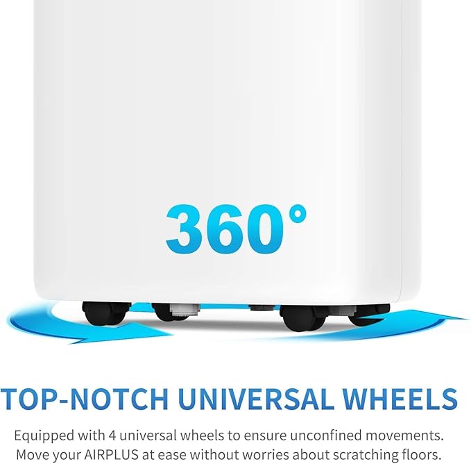 AIRPLUS 1,500 Sq. Ft Dehumidifier for Basement, 30 Pints Powerful Dehumidifier for Home, Large Rooms, Bedrooms, Sufficient Capacity Water Tank with Drain Hose (AP1907) - Image 7