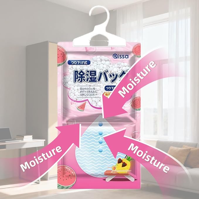 Moisture Absorbers Packets, Dehumidifier Bags, Hanging Moisture Absorber Bag, Humidity Packs,Closet Dehumidifier,Unscented Desiccant in Wardrobes, Bedrooms, Bathrooms,Kitchen (6 Pack) - Image 6