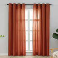L.Z.E Burnt Orange Light Filtering Curtains for Living Room Doorway Divider, Privacy Non-See-Through Curtains 108 Inches Long 2 Panels Set, Extra Long Window Panels Grommet Top (55" W x 108" L) by LZE