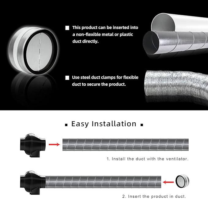 4-Inch Backdraft Damper Shutter Inline Spring Loaded for Dryer Duct - Image 6